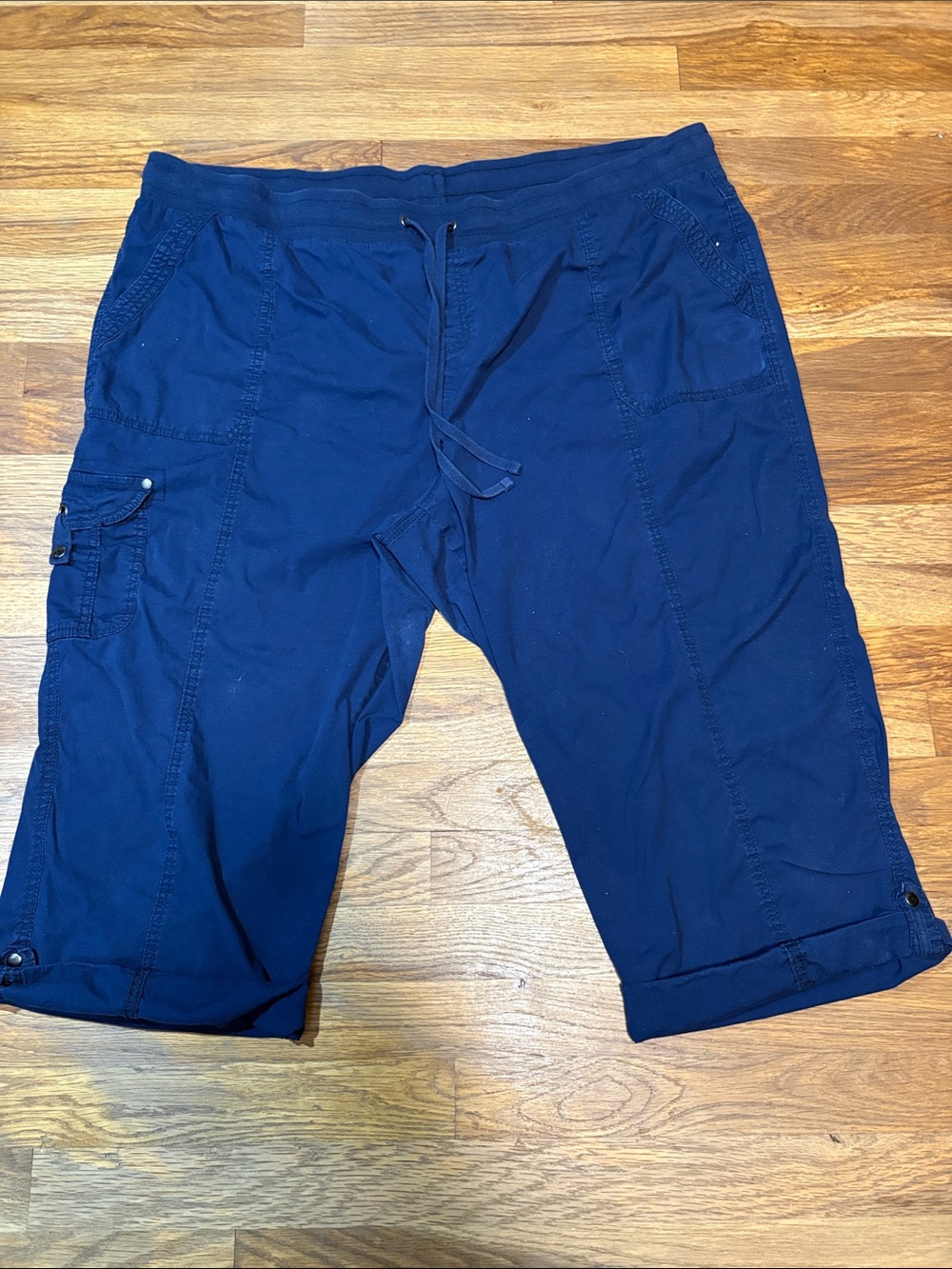 AVENUE pull on navy cargo pants